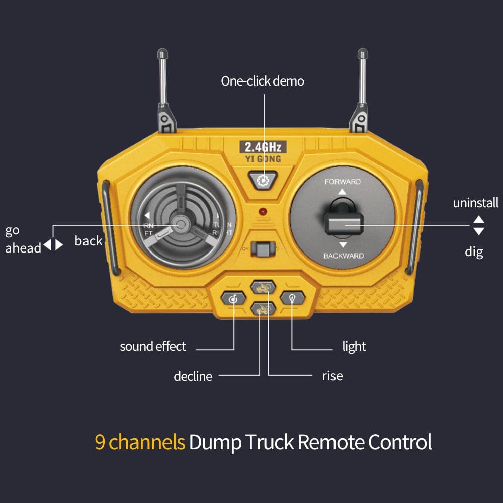 2.4GHz Alloy RC Dump Truck for Kids