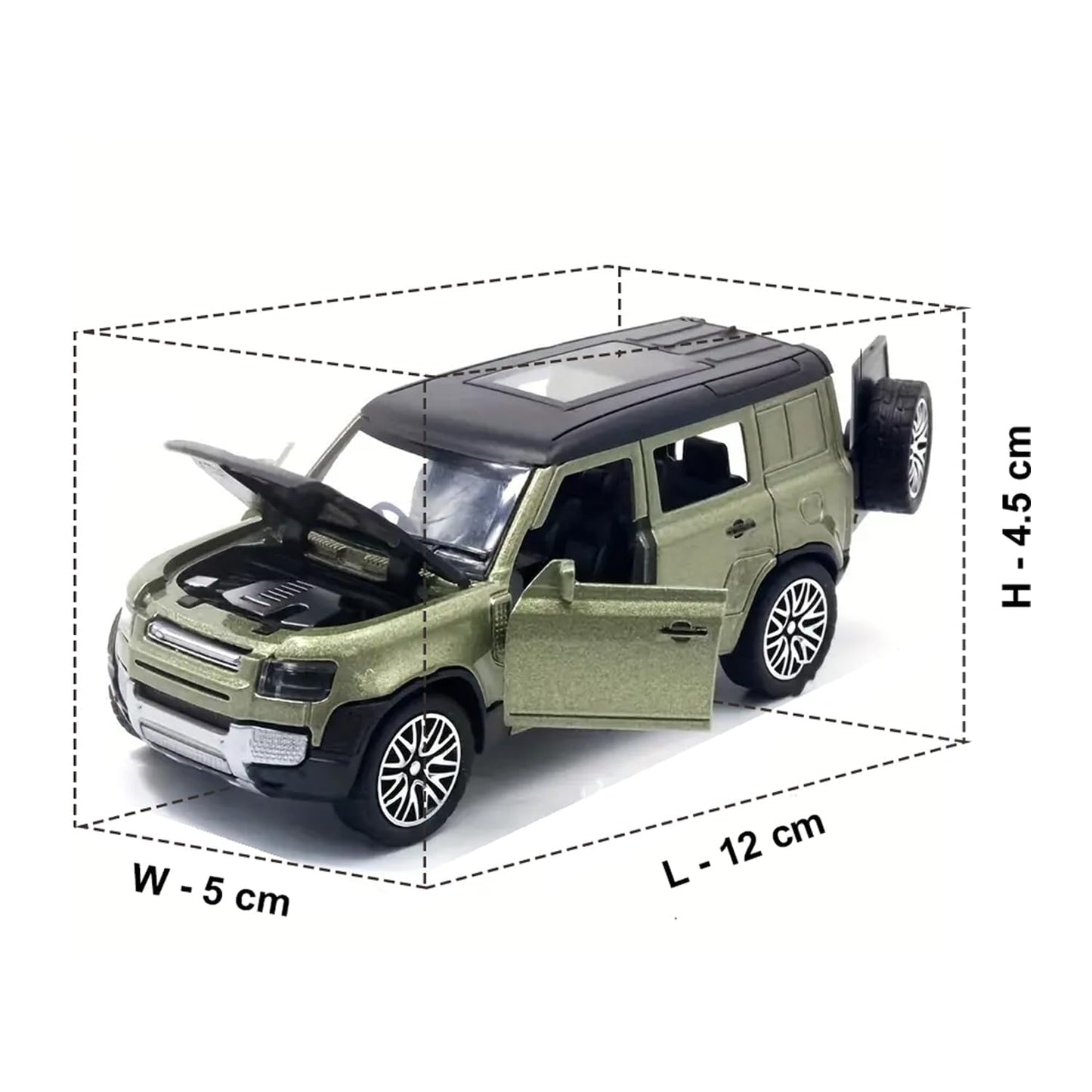 Diecast 1:36 Defender Toy Car Metal Body Openable Doors, Bonnet & Boot