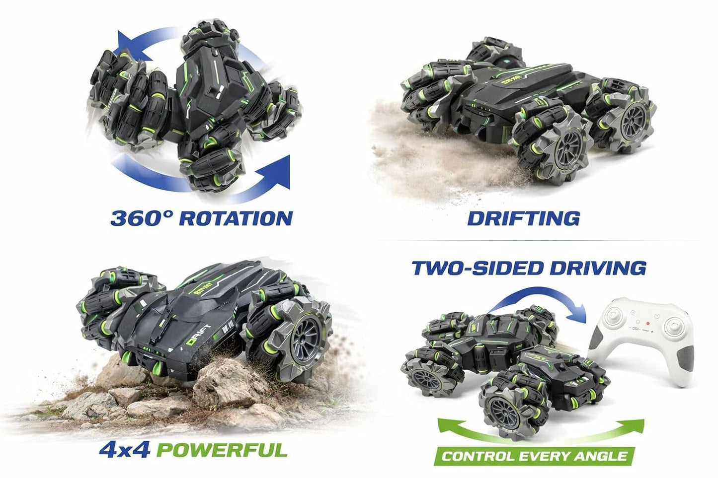 Drift Stunt Car 4WD 360° Flip RC Car with Lights & Music