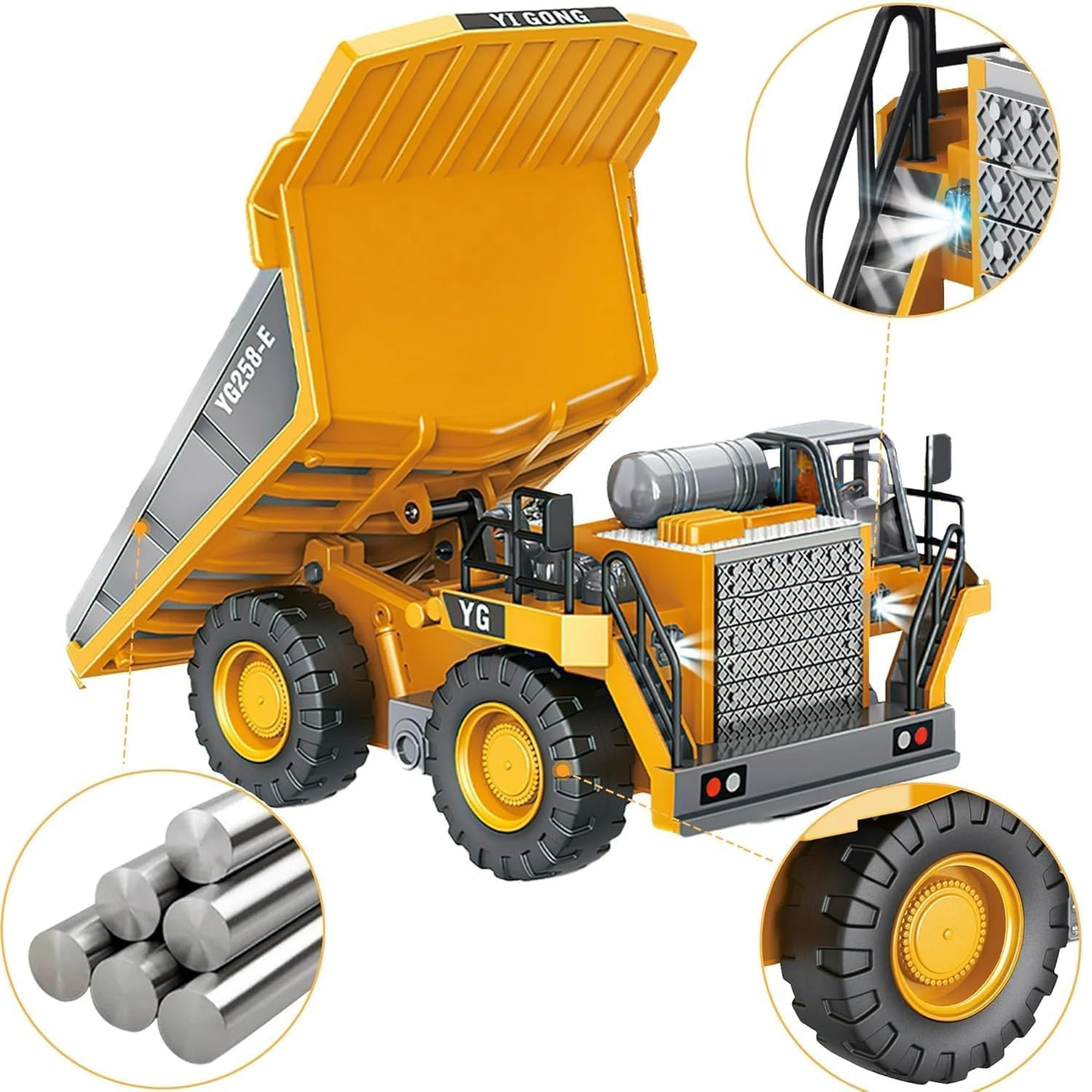 2.4GHz Alloy RC Dump Truck for Kids