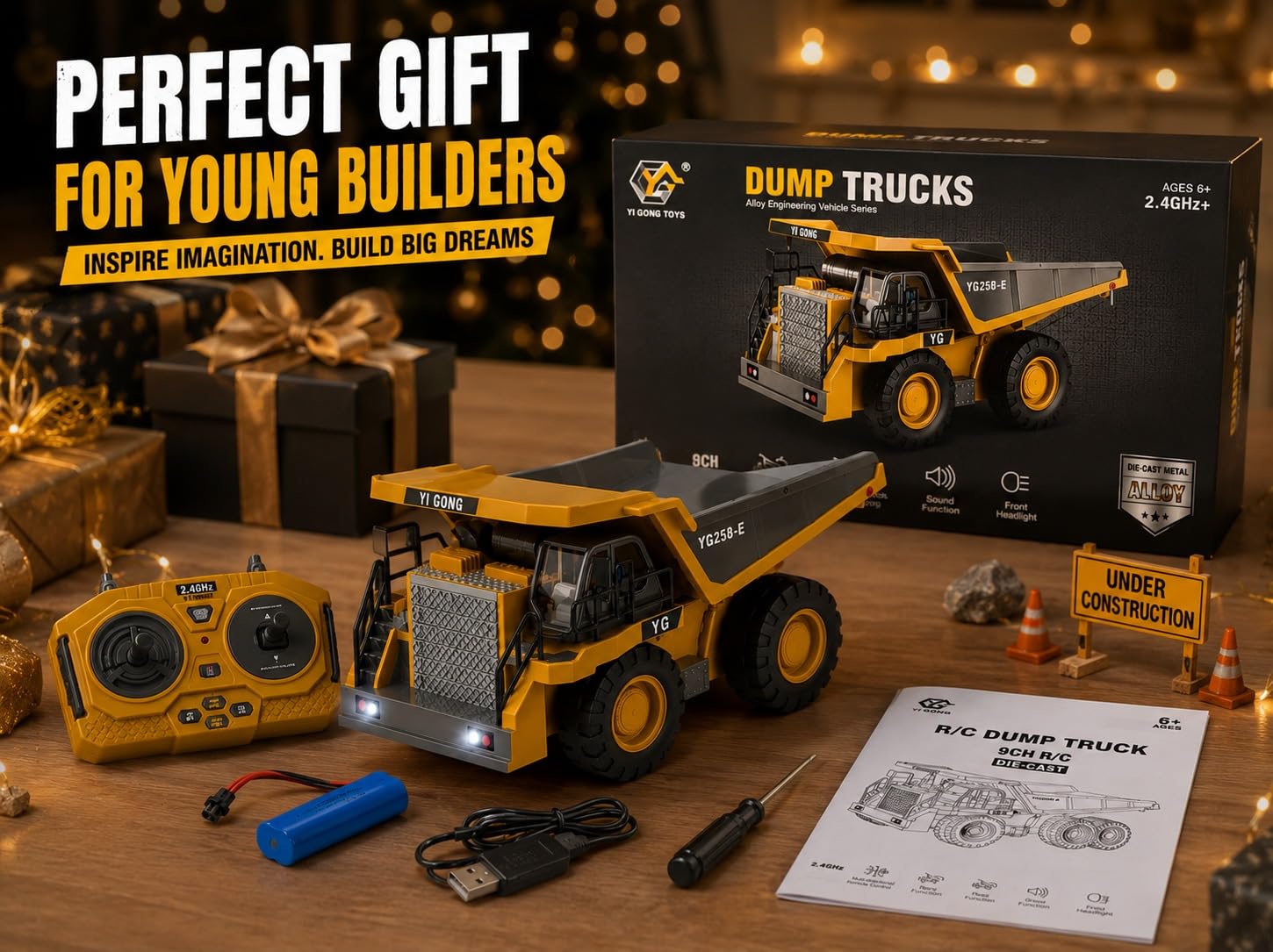 2.4GHz Alloy RC Dump Truck for Kids