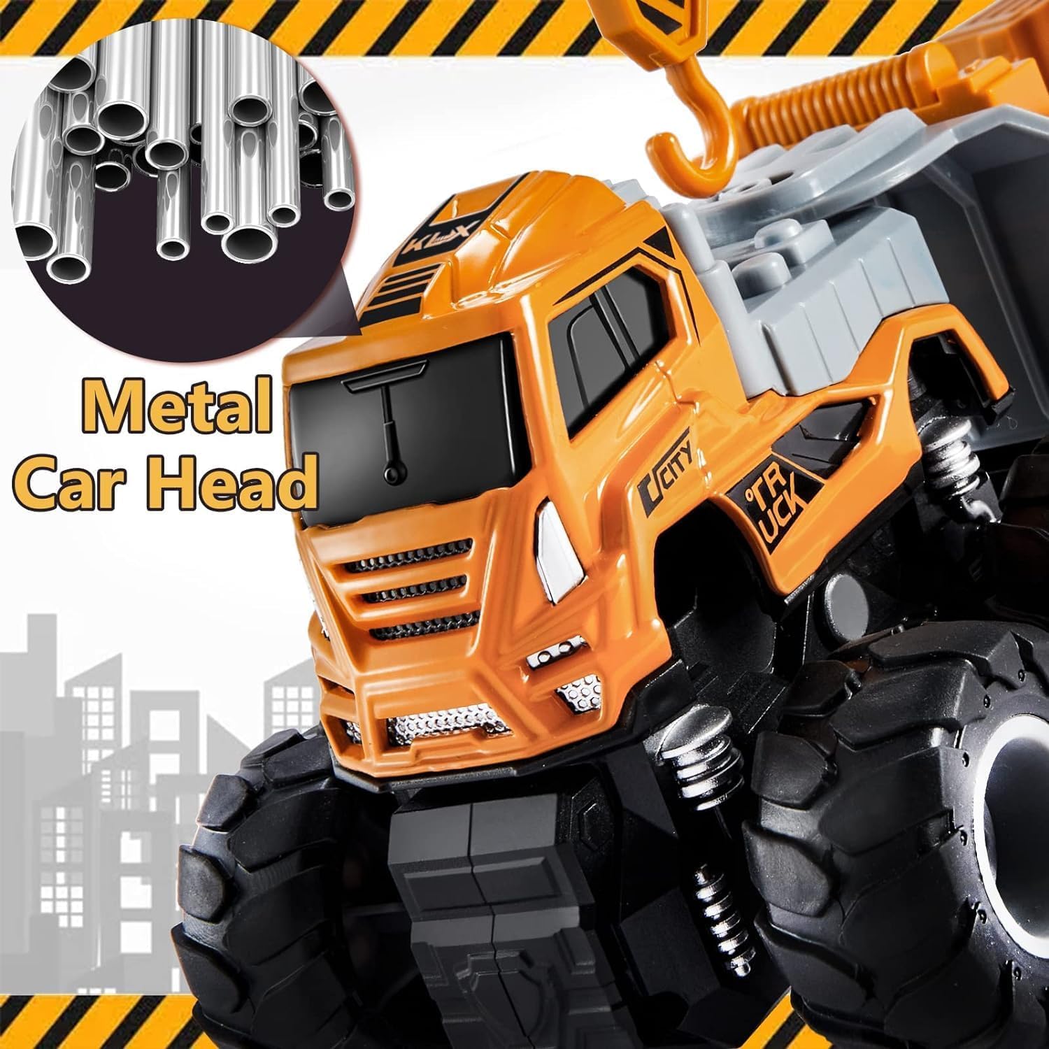1:43 Metal Head Construction Crane Truck Toys
