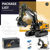 RC Excavator with Metal Shovel and 680° Rotation, Hydraulic Excavator