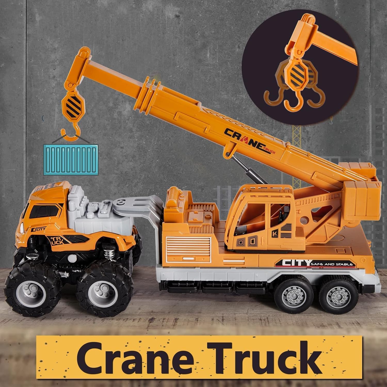 1:43 Metal Head Construction Crane Truck Toys