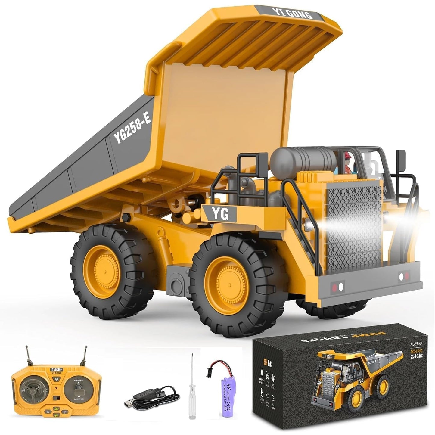 2.4GHz Alloy RC Dump Truck for Kids