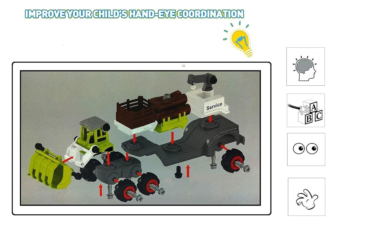 Farmer Truck Friction Powered 3 in 1 Farm Truck Toys