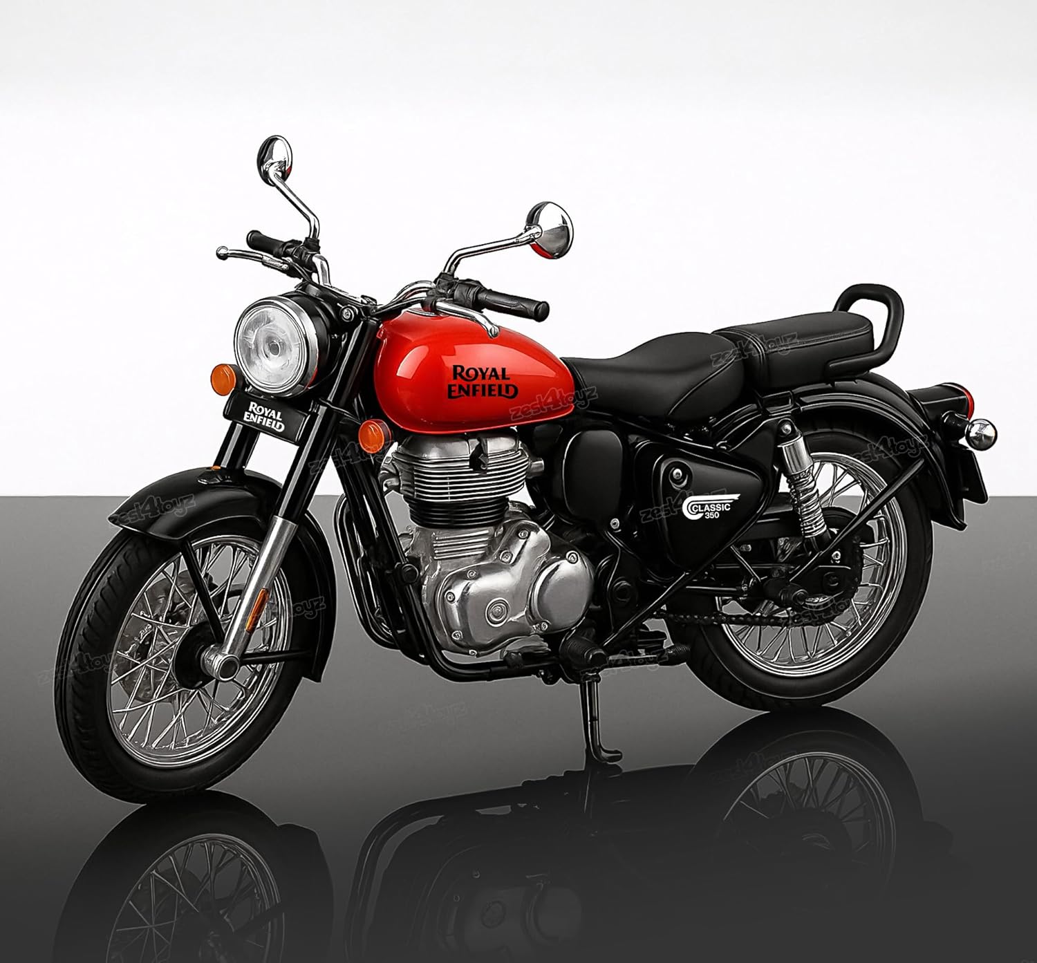 Royal Enfield 1:15 Scale Diecast Motorcycle Model Toy, Pull Back Action, Bullet Bike