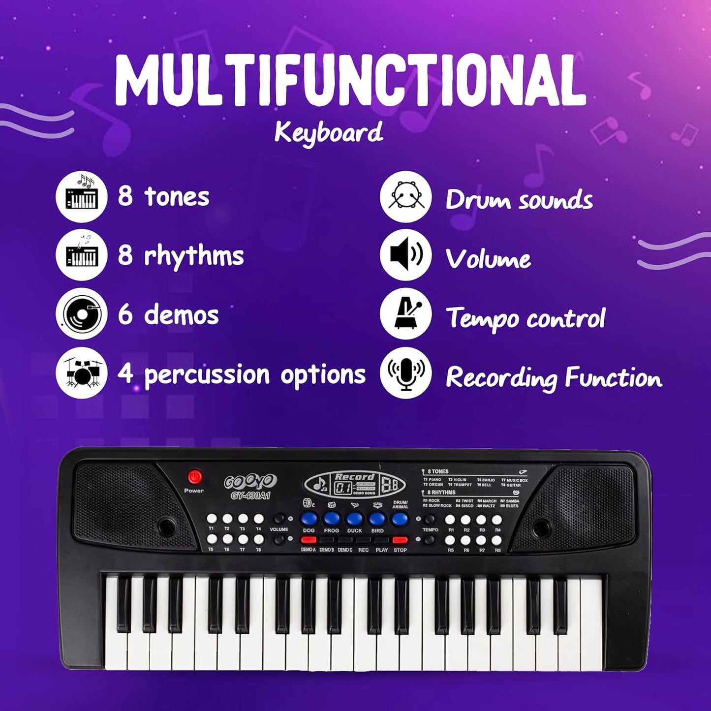37-Key Kids Keyboard Piano with Microphone