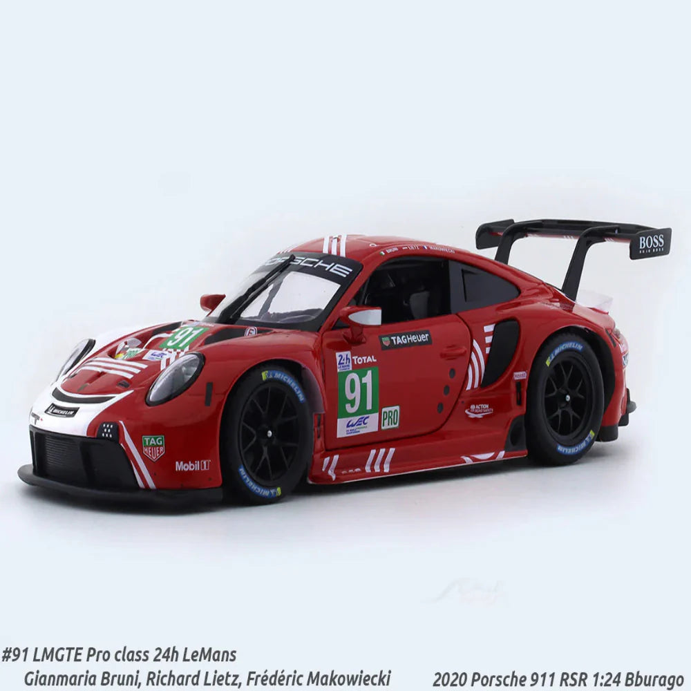 Bburago 2020 Porsche 911 RSR LM 1:24 Bburago licensed diecast Scale Model car