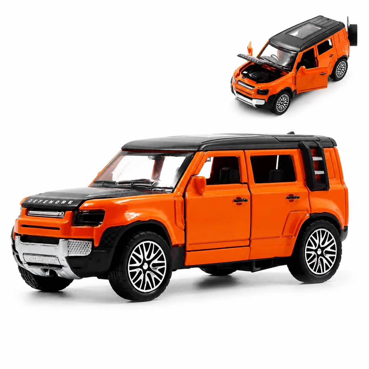 Diecast 1:36 Defender Toy Car Metal Body Openable Doors, Bonnet & Boot