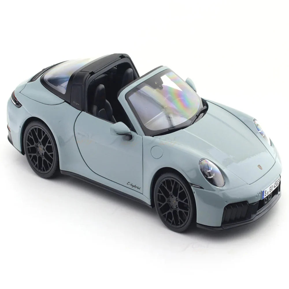 Maisto 2025 Porsche 911 992.2 Targa 4 GTS Hybrid Aventurine Green 1:18 Maisto Licensed Diecast Scale Model Car Collectible