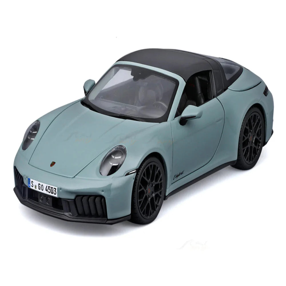 Maisto 2025 Porsche 911 992.2 Targa 4 GTS Hybrid Aventurine Green 1:18 Maisto Licensed Diecast Scale Model Car Collectible