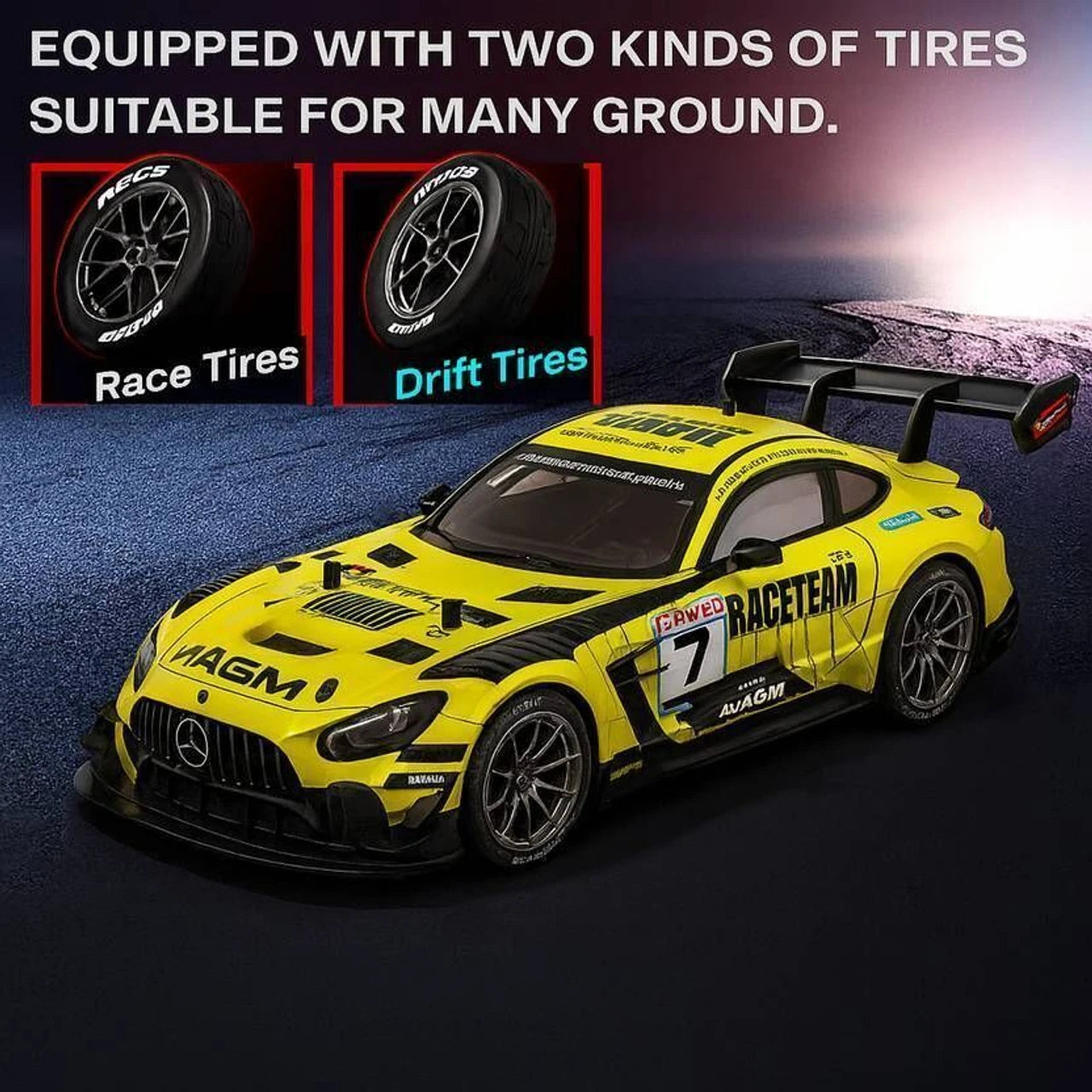 RC Drift Car with Rubber Wheels, High Speed 4x4 RC Racing Car SQ2335-064