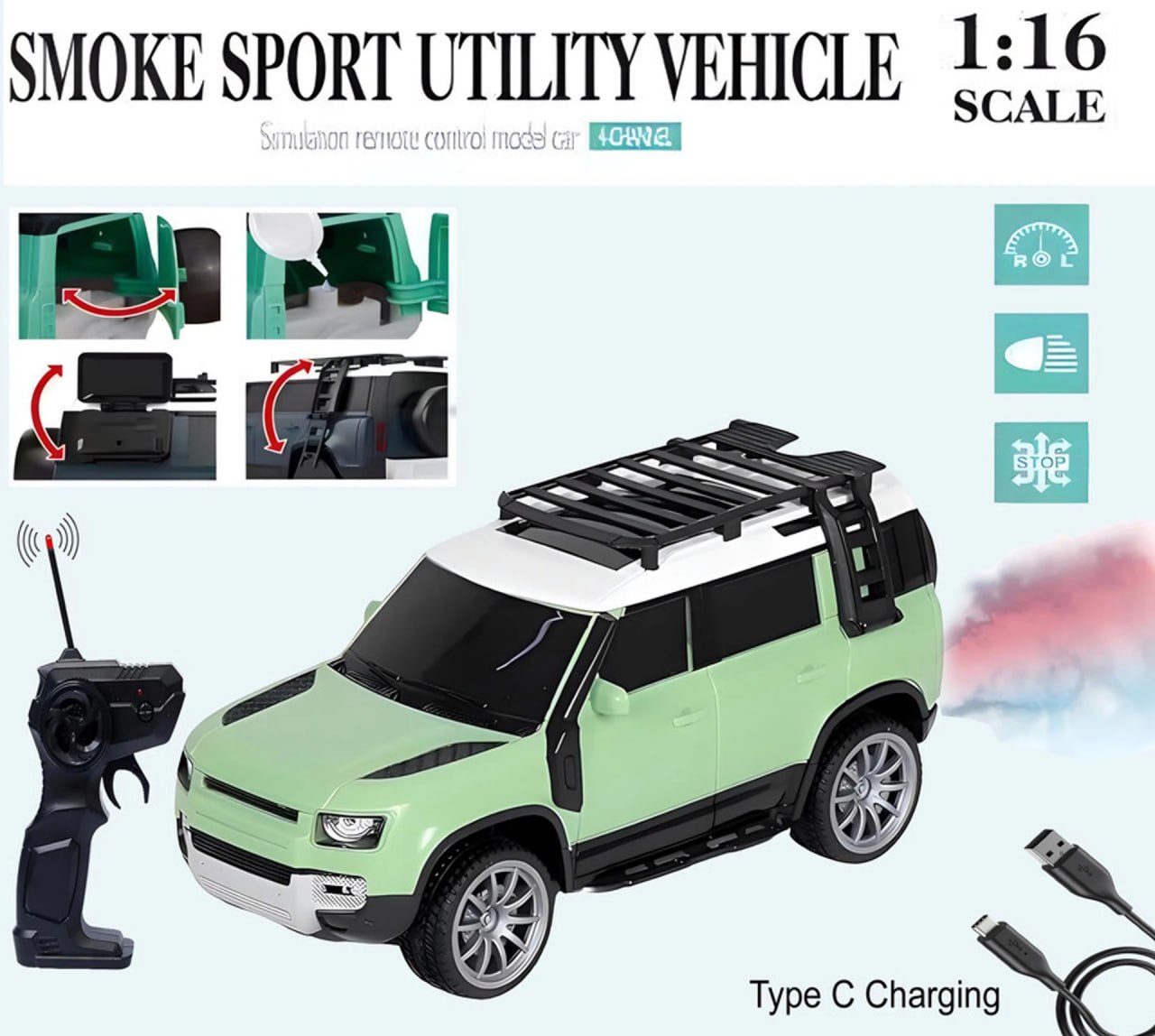 Defender Remote Control Car With Smoke
