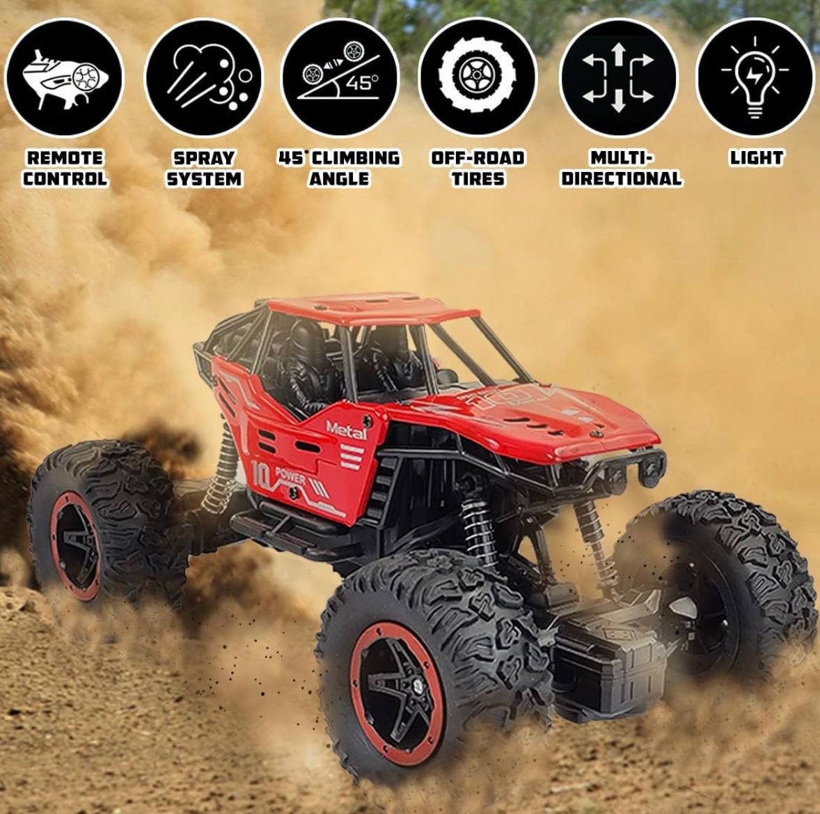 1:16 Scale 27 Mhz Smoke Rock Crawler Truck