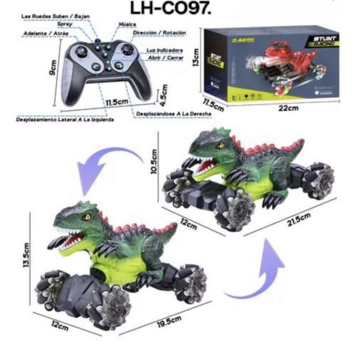 RC Dinosaur Stunt Race Car LH-C097