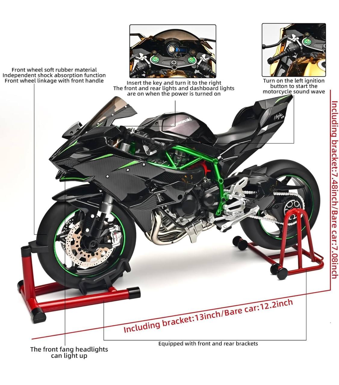 1:9 scale Kawasaki h2r die cast working model