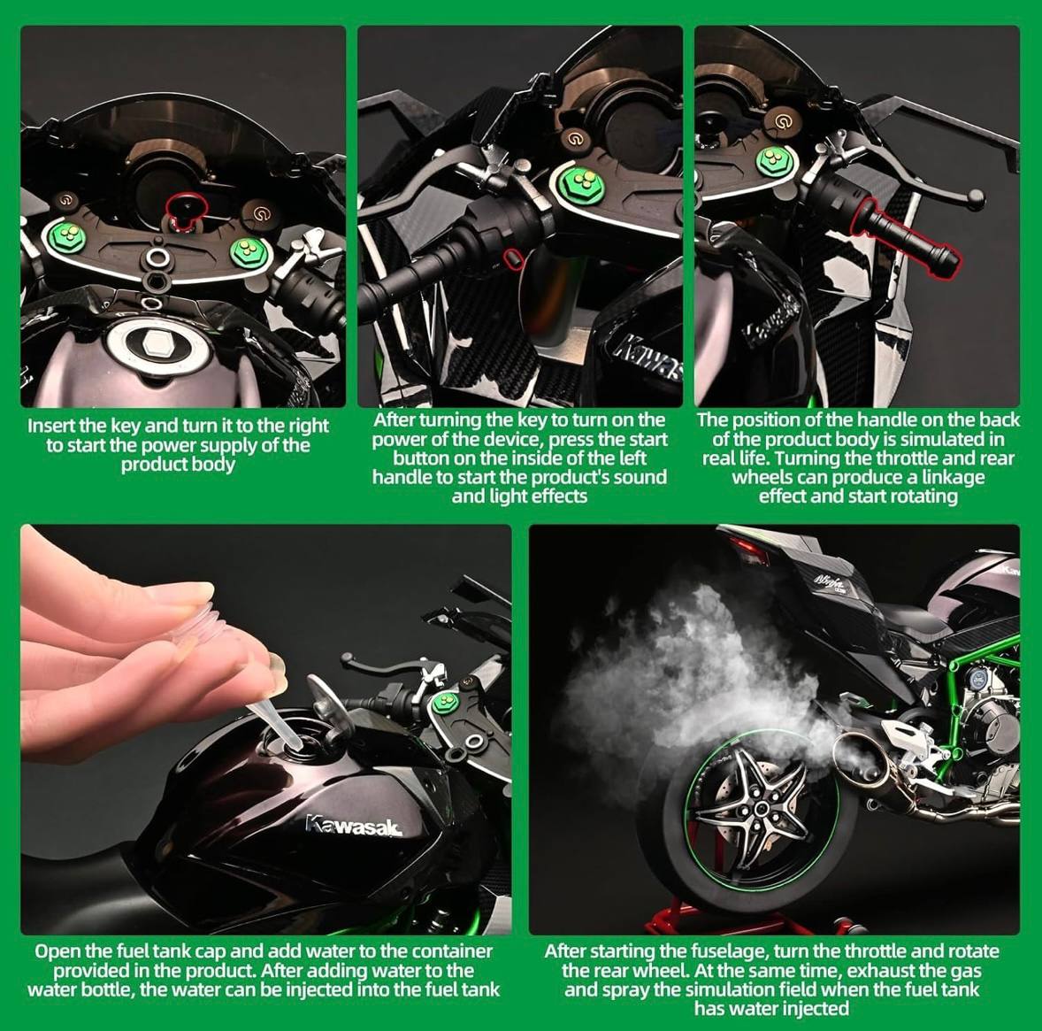1:9 scale Kawasaki h2r die cast working model