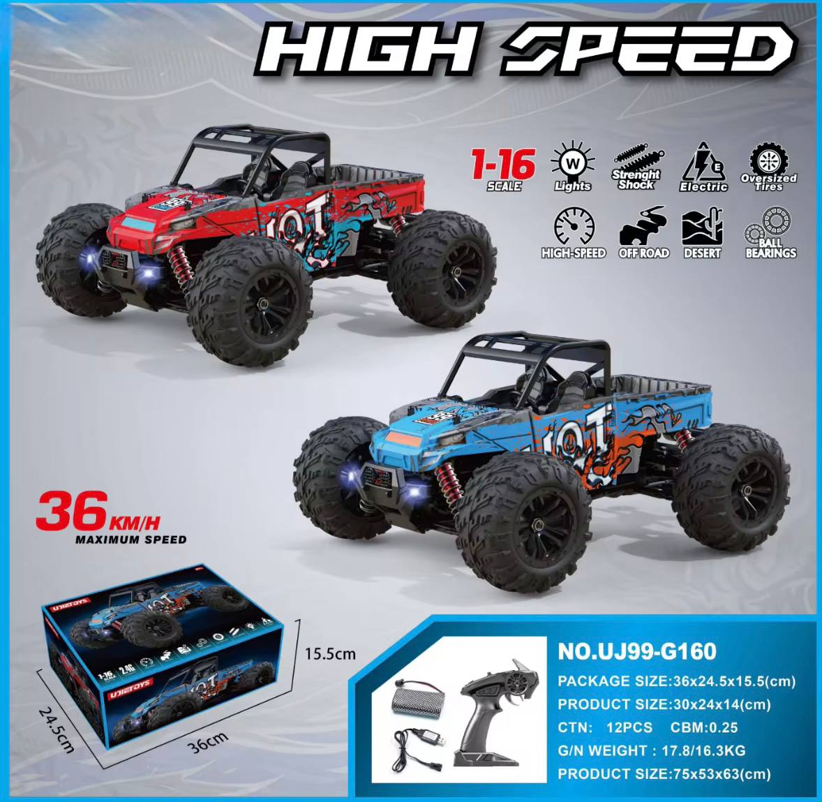 36 km/h Hobby High Speed RC Car