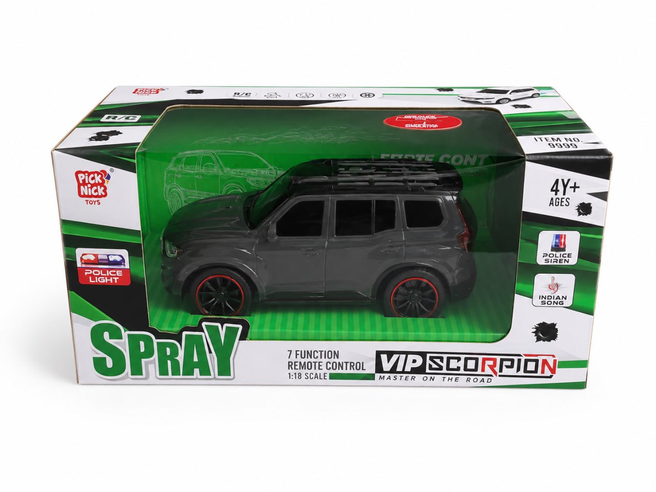 Scorpio-N RC Police SUV Car 1:18 Scale (Plastic) with Smoke Function
