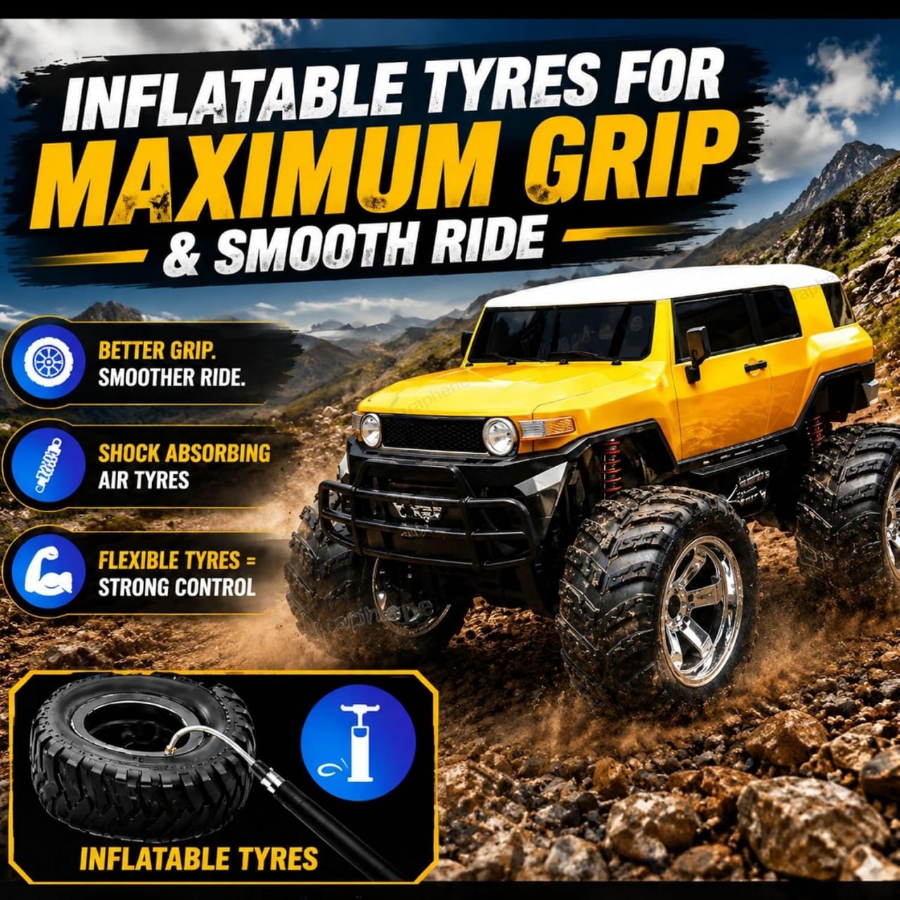 1:8 Scale Remote Control Big SUV Car with Inflated Off-Road Tires